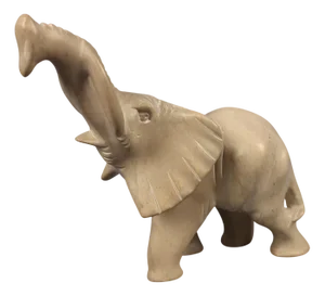 Vintage Elephant Sculpture in Beige Stone, 1970s