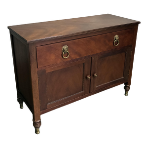 Late 20th Century Baker Furniture Milling Road Mahogany Server Cabinet With Lion's Head Brass Pulls