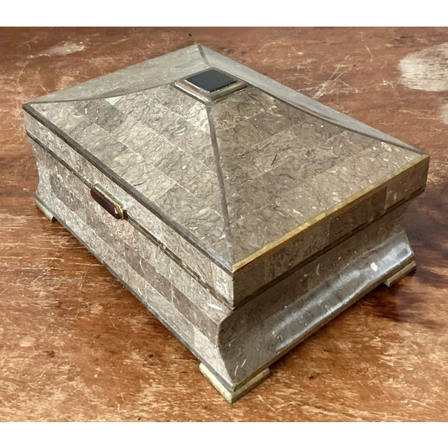 Vintage Boho Tessellated Stone Box For Sale - Image 10 of 12