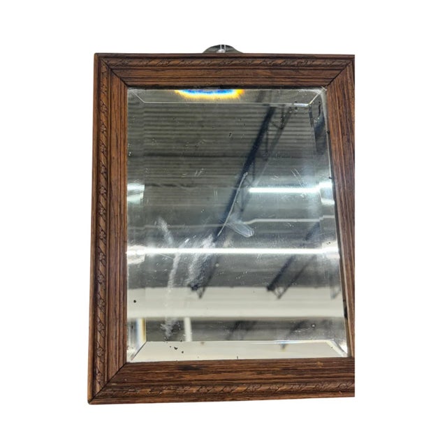 French Antique French Carved Wood Beveled Mirror, C. 1880–1900 For Sale - Image 3 of 5