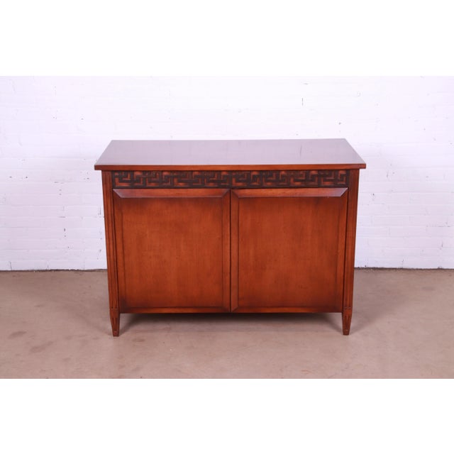 Late 20th Century Nancy Corzine Regency Style English Walnut Buffet Server or Bar Cabinet For Sale - Image 5 of 13