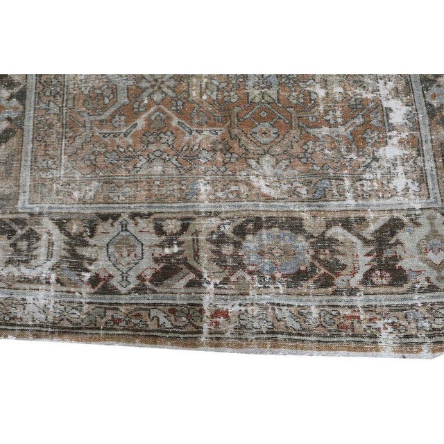 Shabby Chic Antique Mahal Carpet For Sale - Image 3 of 4