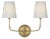 Vendome 16" Cordless Double Sconce in Hand-Rubbed Antique Brass with Linen Shades Designer: Thomas O'Brien Finish: Hand-...