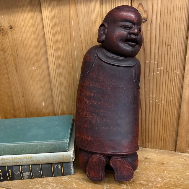 Wood 19c Buddha Chinese Head Rest- Carved From the Heart of a Palm Tree Opium Pillow. For Sale - Image 7 of 12