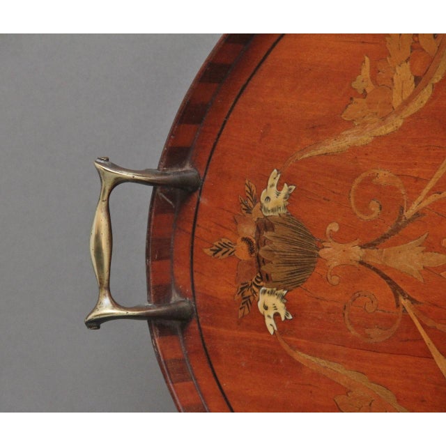 Late 19th Century 19th Century Inlaid Satinwood Tray, 1880s For Sale - Image 5 of 12