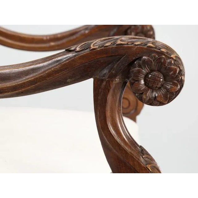 Antique French armchair, circa 1880-1900, that our Old Plank upholstery and finishing departments thoroughly restored. The...