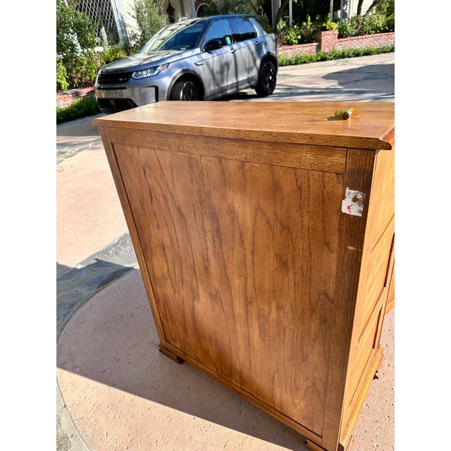 1980s Vintage Riverside Furniture Oak Roll Top Secretary Desk With