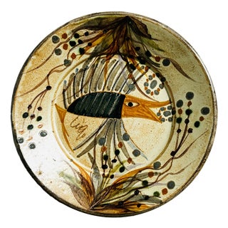 Hand-Painted Ceramic Art Plate by Luis Soares, Portugal, 1990s For Sale