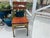 Rustic Restored 1900s Antique Child's School Chair Gold Painted Metal With Red Mahogany Colored Stained Wood Seat & Back Wooden Kindergarten Chair For Sale - Image 3 of 18