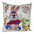 Embroidered Bunny Pillow Cover – Cute Rabbit & Carrot Nursery Cushion For Sale
