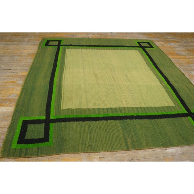 1920s Striking Green Background Color in Style of Andre Arbus Antique French Art Deco Rug For Sale - Image 5 of 8