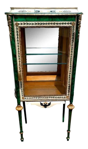 Vitrine With Faux Malachite Refreshed Paint