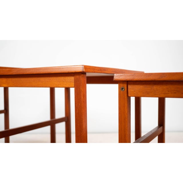 1970s Danish Modern BRDR Furbo Teak Nesting Tables - Set of 3 For Sale - Image 10 of 18