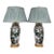 Pair of Vintage Mid Century Modern Japanese Kutani Hand Painted Table Lamps With Peacock, Flowers and Gold For Sale