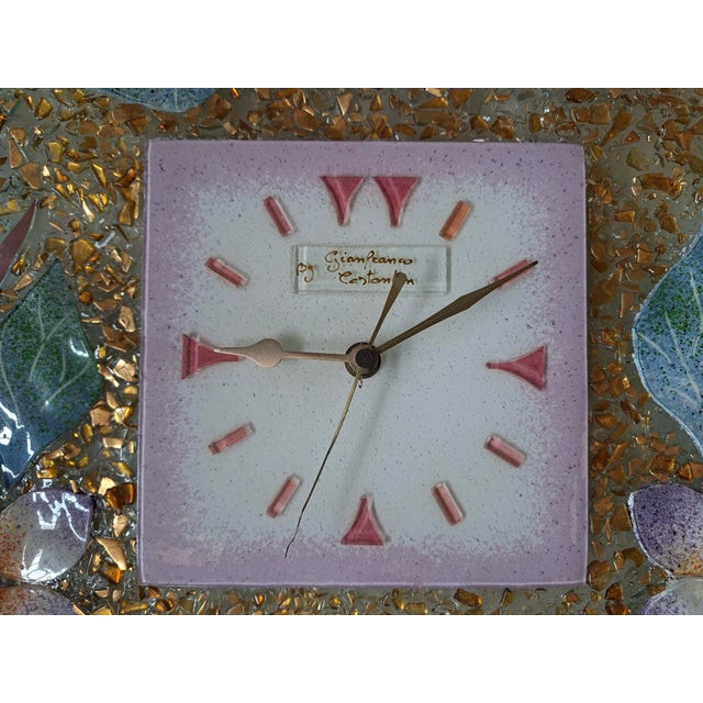 Murano Art Glass Wall Clock from Gianfranco Costantin, 1980s For Sale - Image 4 of 8