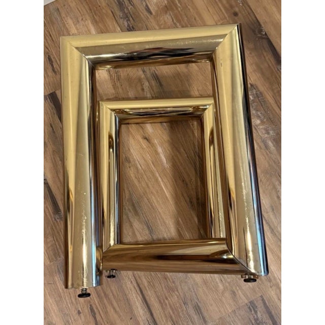 1970s 1970s Modern Brass Plated “Z” End or Side Table Base—Karl Springer Style For Sale - Image 5 of 12