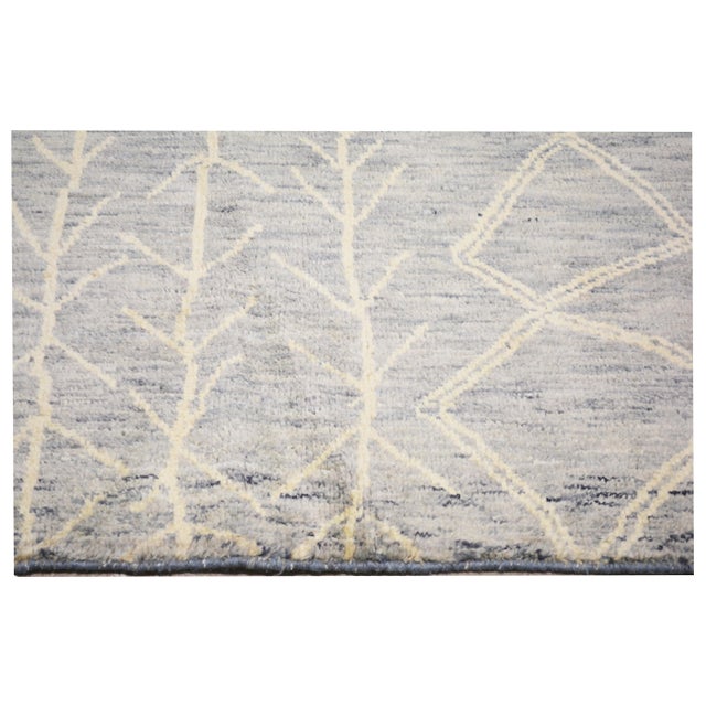 Moroccan 1970s Moroccan Hand Knotted Beni Ourain Rug With Soft Texture,6'8"X9'7" For Sale - Image 3 of 4