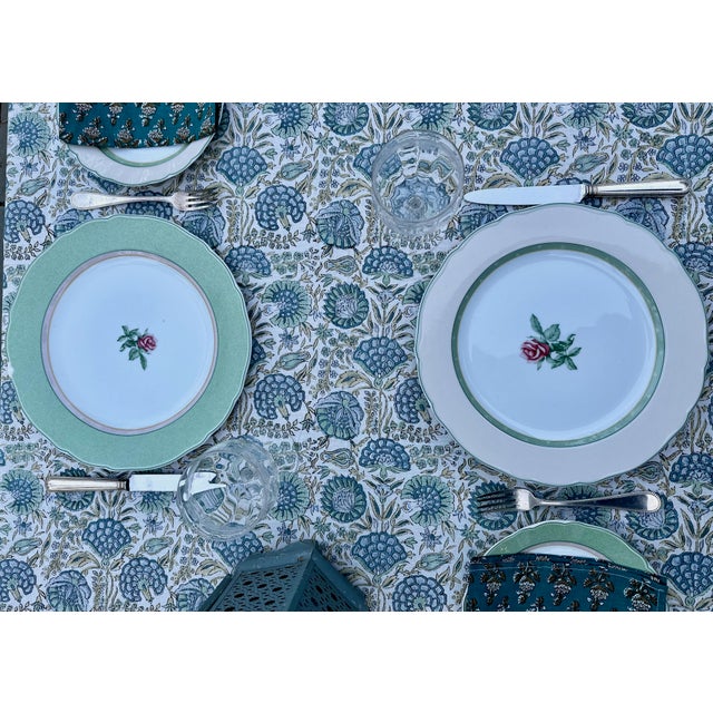 Set of six plates for two settings. Wedgwood English Cottage patterns — Cream and Mist — each with matching bowls and side...