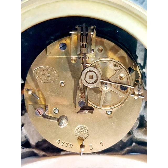 Large Antique Fireplace Clock Set, 1850, Set of 3 For Sale - Image 10 of 14