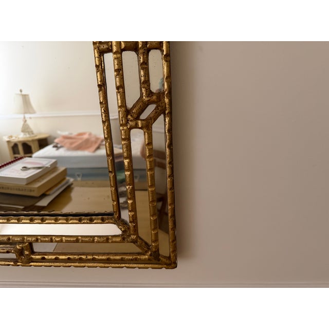1960s Mid Century Modern Gold Tone Wall Mirro For Sale In West Palm - Image 6 of 9