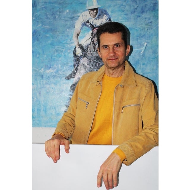 Yellow Artist Andrei Sitsko "Golden Sand Ii" Modern Original Painting For Sale - Image 8 of 9