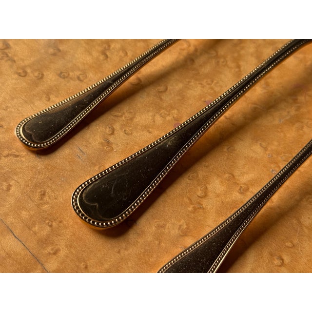Metal Vintage Bestecke Solingen Gold Plated Flatware - Service for 12 For Sale - Image 7 of 12