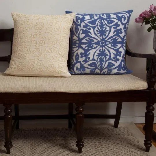 Not Yet Made - Made To Order Rumana Periwinkle Applique Pillow Cover For Sale - Image 5 of 7