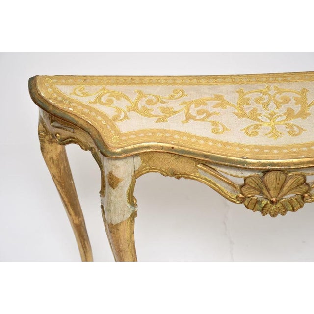 1930s Antique Venetian Parcel Gilt Console Table, 1930 For Sale - Image 5 of 11