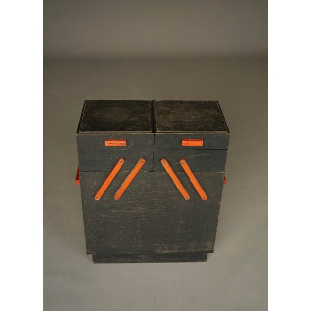 1930s Modernist Sewing Box with Orange Details, 1930s For Sale - Image 5 of 18