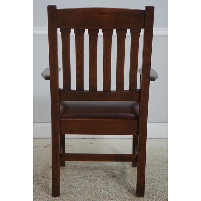 Stickley Set of 6 Stickley Mission Oak Dining Room Chairs For Sale - Image 4 of 18