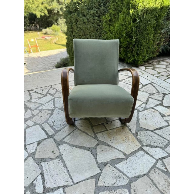 Brown Model H 269 Lounge Chair by Jindrich Halabala, 1930s For Sale - Image 8 of 9