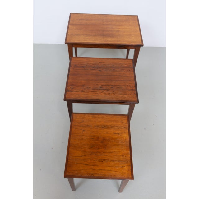 Danish Modern Rosewood Nesting Tables, 1960s, Set of 3 For Sale - Image 14 of 17