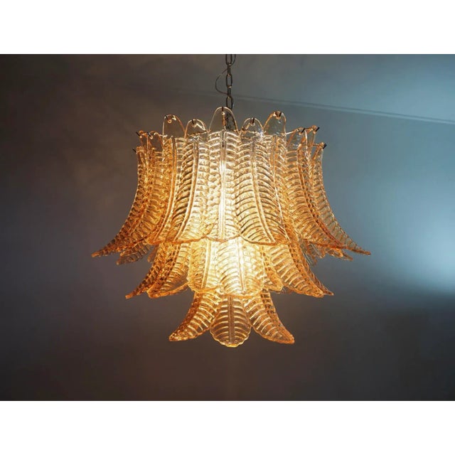 2020s Italian Murano Three-Tier 48 Amber Felci Glass Chandelier For Sale - Image 5 of 8