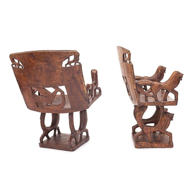 1950s Carved Armchairs, 1950s, Set of 4 For Sale - Image 5 of 16