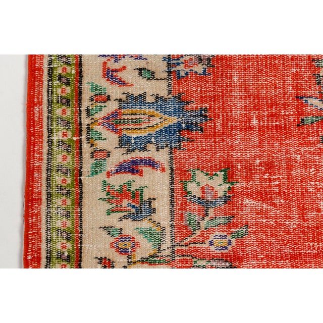 Oushak Anatolian Floral Carpet For Sale - Image 10 of 10