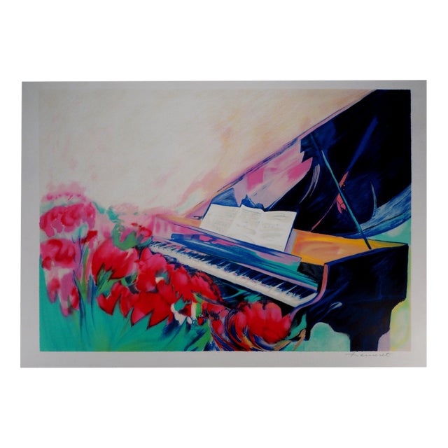 Claude Hemeret, Piano et partitions, Lithograph For Sale