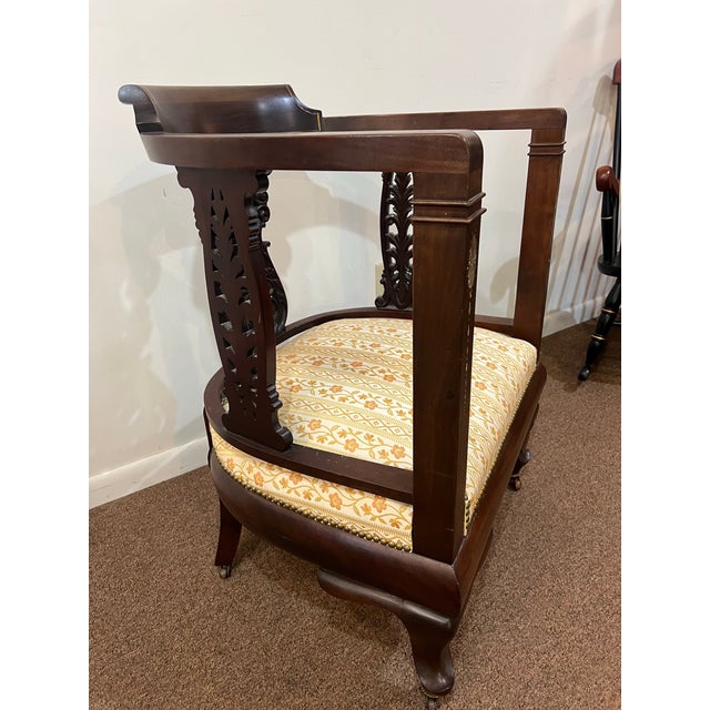 Chinese Mother of Pearl and Brass Inlay 19th Century Chair | Chairish