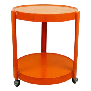 Space Age Italian Orange Plastic Trolley, 1970s For Sale