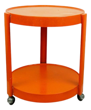 Space Age Italian Orange Plastic Trolley, 1970s
