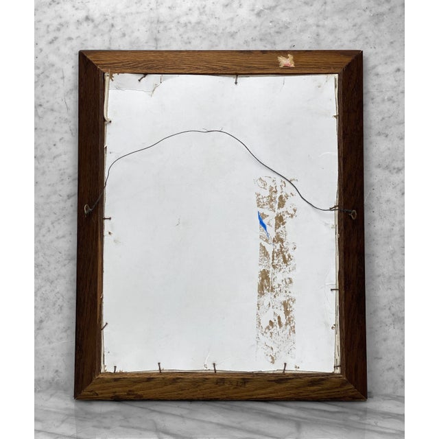 Mid-Century Modern Mid-Century Modern Crewel Embroidery Stitched Pink Rose Floral Art Wall Hanging For Sale - Image 3 of 11