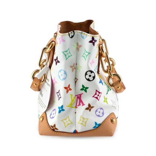 Modern Late 20th Century Vintage Louis Vuitton Monogram Multicolore Audra M40047 White Handbag For Sale - Image 3 of 15