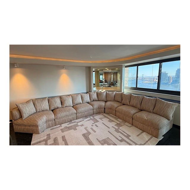 Vintage Brueton Modular Sectional Sofa, 7 Pieces For Sale