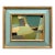 Contemporary Abstract Oil Painting in Vintage Blue Painted Frame For Sale