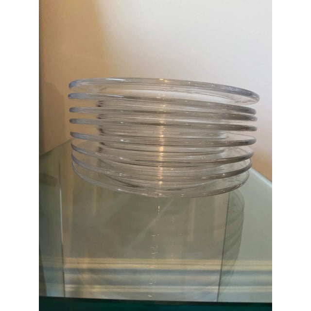 Set of 8 Varga “Springtime” Hand-Engraved Crystal Plates – Butterfly & Dragonfly Motif For Sale - Image 4 of 8