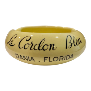 Vintage Le Cordon Bleu Restaurant Dania Beach, Florida Yellow Ashtray