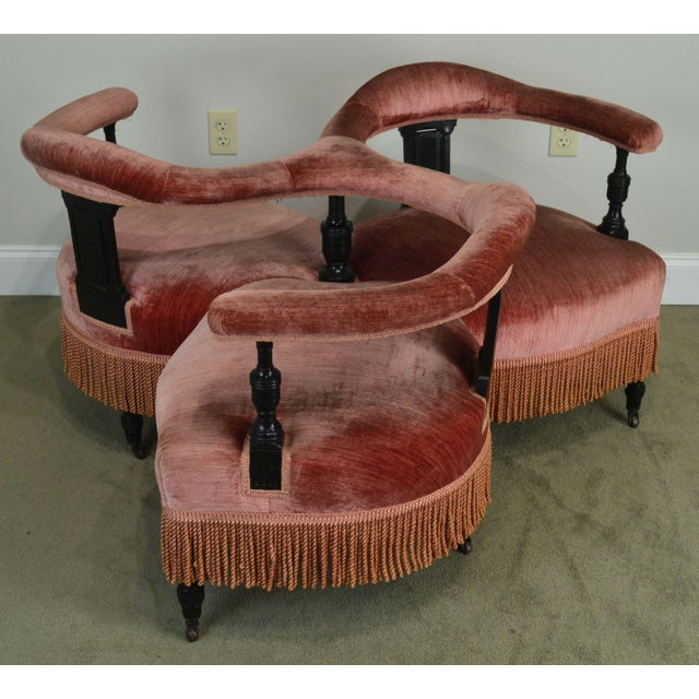 Victorian Antique 3 Seat Tete-A-Tete | Chairish