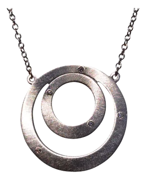 The 1st Street: Mid Century Celestial Necklace in White Gold with Natural Diamonds