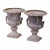 Pair of Mid-Century French Weathered Cast Lead Garden Urn Planters For Sale