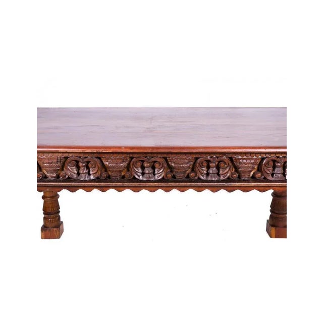 Hand-Carved Wooden Desk For Sale - Image 3 of 9