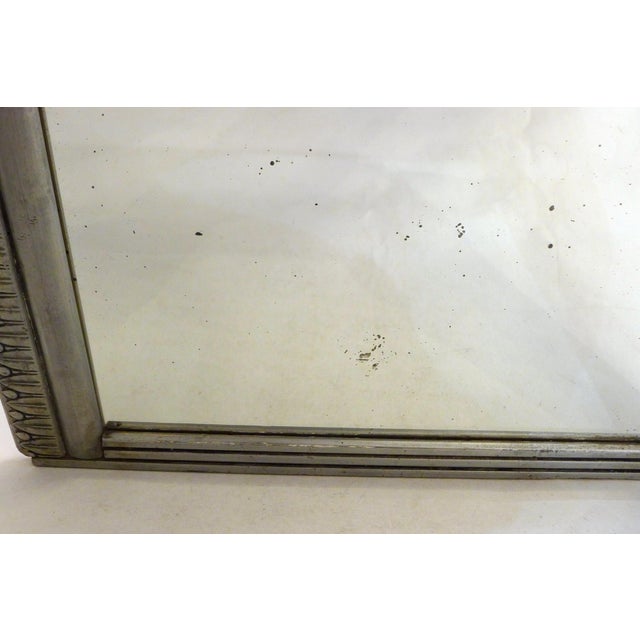 Small Art Deco Mirror with Silvered Wooden Frieze Frame, 1930s For Sale - Image 10 of 12
